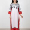 Crimson Bloom Silk Outfit