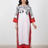 Crimson Bloom Silk Outfit