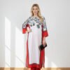 Crimson Bloom Silk Outfit