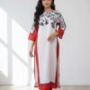 Crimson Bloom Silk Outfit