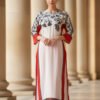 Crimson Bloom Silk Outfit