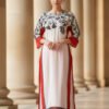 Crimson Bloom Silk Outfit