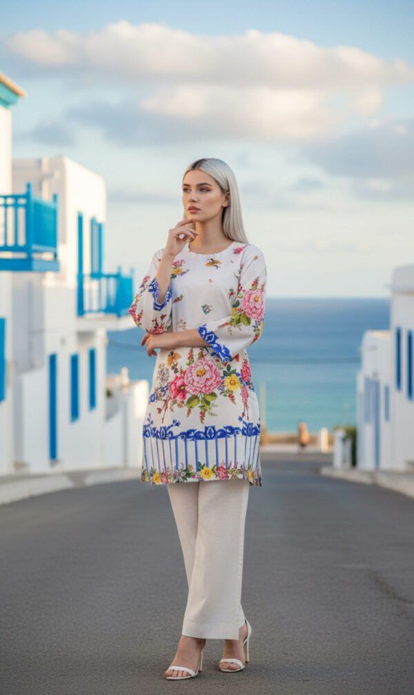Elegance in Bloom White Floral Ensemble