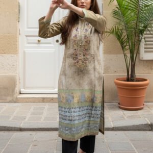 Elegant Beige Ensemble with Subtle Embroidery