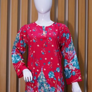Elegant Red Floral Kurta Set
