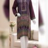 Maroon Charm Printed Silk Outfit