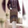 Maroon Charm Printed Silk Outfit