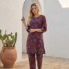 Maroon Floral Printed Kurta Set