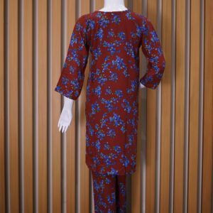 Maroon Floral Printed Kurta Set
