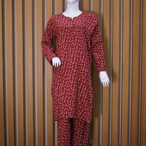Maroon Star Print Kurta Set