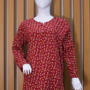 Maroon Star Print Kurta Set