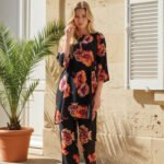 Midnight Bloom Printed Suit