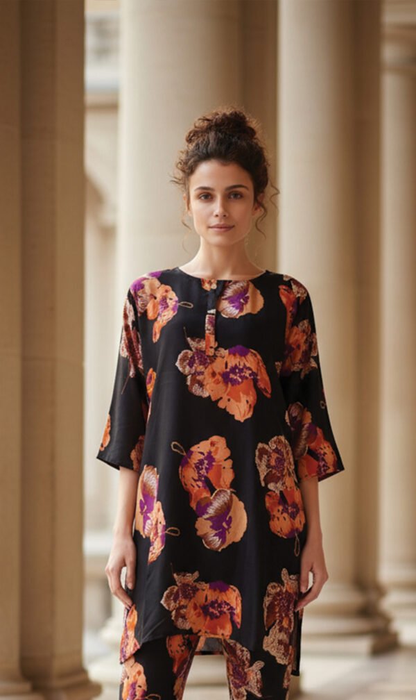 Midnight Bloom Printed Suit