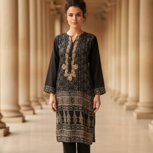 Midnight Gold Embroidered Tunic