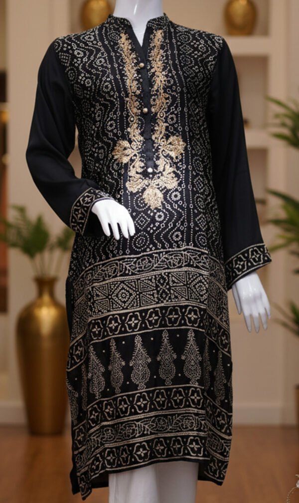 Midnight Gold Embroidered Tunic