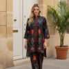 Noor Black Floral Silk