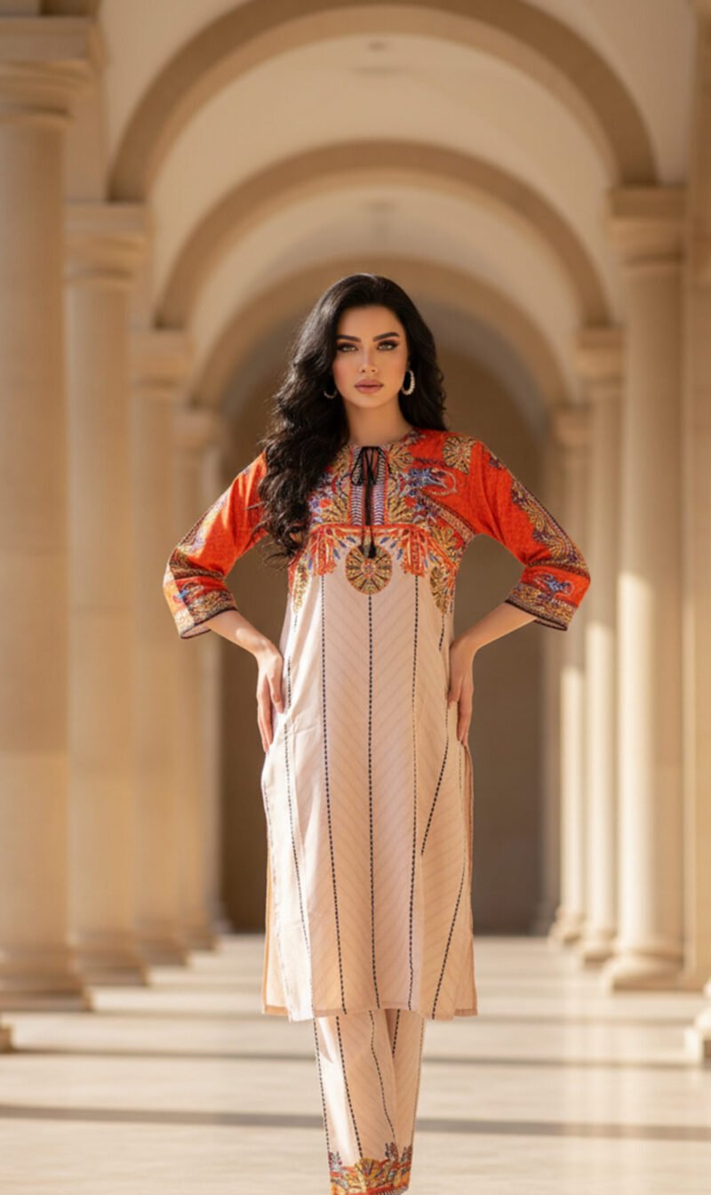 Radiant Sunset Silk Ensemble