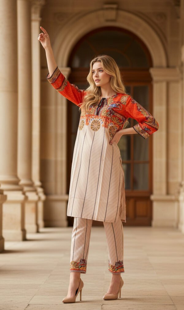Radiant Sunset Silk Ensemble