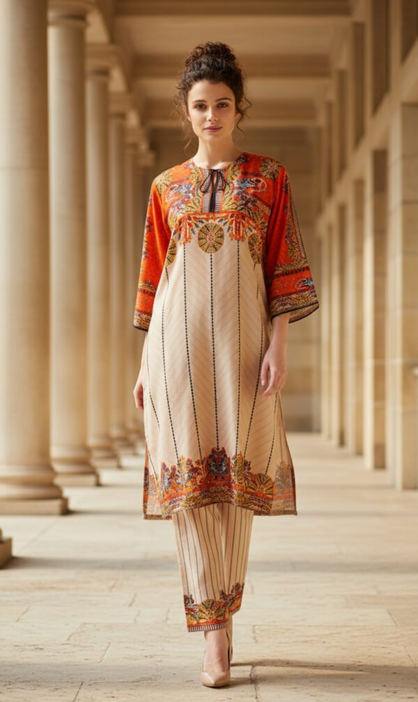 Radiant Sunset Silk Ensemble