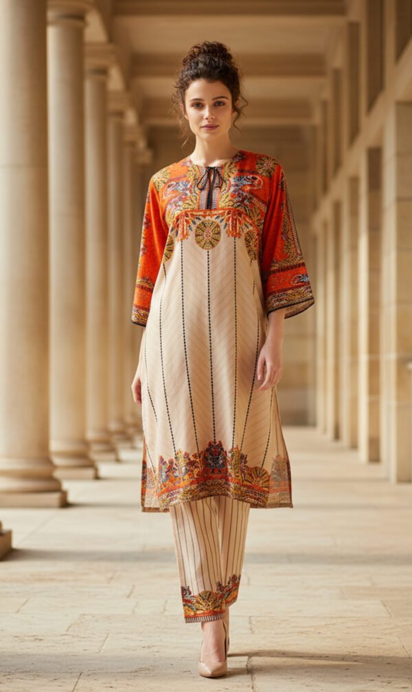 Radiant Sunset Silk Ensemble