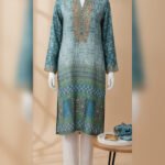 Teal Mosaic Printed Silk Tunic