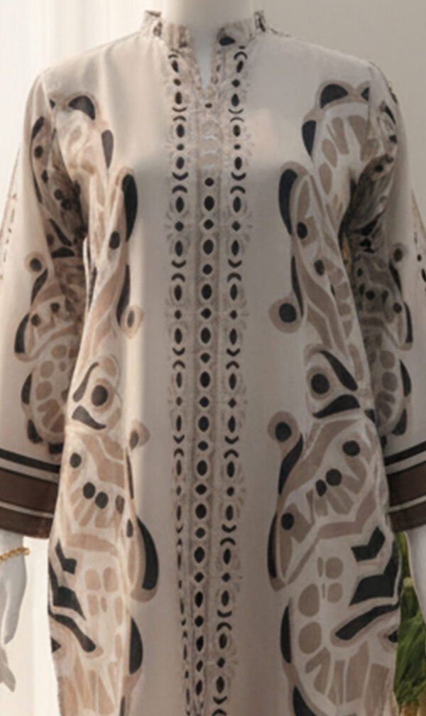 Golden Dusk Abstract Silk Ensemble