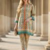 Saffron Green Paisley Silk Ensemble