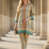 Saffron Green Paisley Silk Ensemble