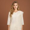 Ivory Cotton Embroidered Ensemble